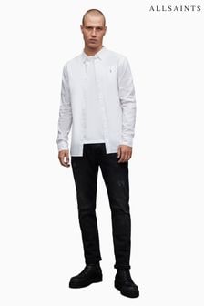 לבן - חולצה עם שרוולים ארוכים של AllSaints דגם Hawthorne (217159) | ‏396 ₪ - ‏414 ₪