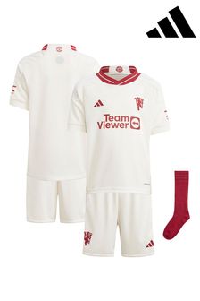 adidas White Manchester United Third Minikit Shirt 2023-24 Minikit (217178) | 247 QAR