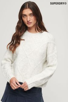 Superdry Grey Chunky Cable Knitwear Jumper (217362) | kr1,058