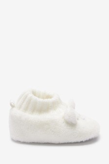 Cream Polar Bear Character Pram Baby Shoes (0-24mths) (218287) | $13 - $15