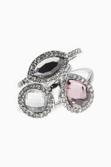 Lot de bagues effet cristal