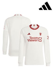 adidas White Manchester United Third Long Sleeve Shirt 2023-24 (218392) | €108