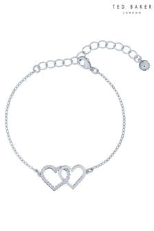 Ted Baker Silver Tone Larsae Crystal Linked Hearts Bracelet (219248) | €12