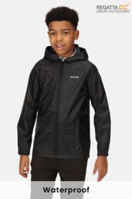 Regatta Black Kids Stormbreak Waterproof Puddle Jacket (219729) | €26
