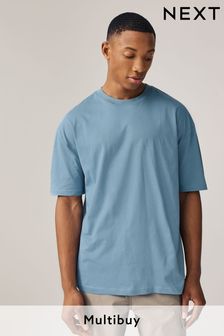 Blue Mid Relaxed Fit Essential Crew Neck T-Shirt (220019) | $13