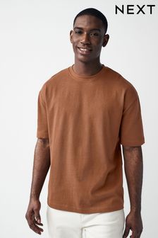 Dark Red Relaxed Fit Heavyweight T-Shirt (220408) | €14