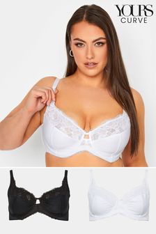 Yours Curve Black Lace Non-Padded Underwired Bras 2 Packs (221213) | 2,231 UAH