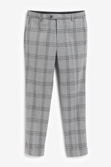 Light Grey Skinny Fit Trimmed Check Suit: Trousers (221440) | €20