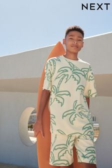 Ecru Palm Graphic Top and Shorts Set (3-16yrs) (221679) | €25 - €37