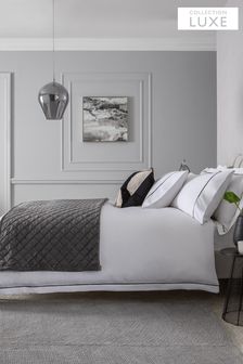 White/Black Collection Luxe 600 Thread Count 100% Cotton Sateen Duvet Cover And Pillowcase Set (222427) | 80 € - 123 €