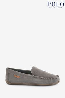 Ralph lauren 2025 moccasin slippers grey