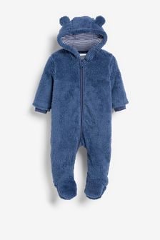  (222994) | NT$840 - NT$930 海軍藍 - Next舒適短絨小熊嬰兒連身衣 (0個月至2歲)