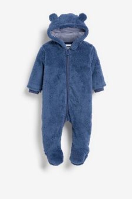 Navy Cosy Fleece Bear Baby Pramsuit (0mths-2yrs) (222994) | 25 € - 28 €