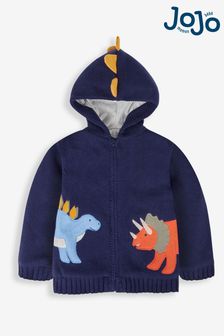 JoJo Maman Bébé Boys' Dino Novelty Hooded Cardigan