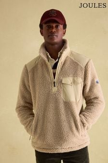 Joules Billy Cream Quarter Zip Borg Fleece Sweatshirt (223390) | HK$719