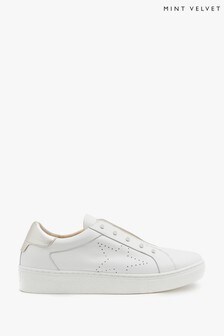 Mint Velvet Indie White Leather Trainers (223575) | €105