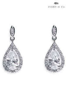 Ivory & Co Rhodium Belmont And Crystal Teardrop Earring (224087) | €55