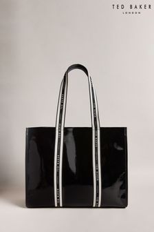 Ted Baker Celinie Black Branded Webbing Faux Leather Large Tote (224189) | ₪ 654