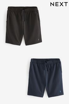 Black/Navy Blue Lightweight Jogger Shorts 2 Pack (224399) | OMR12