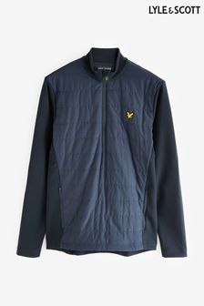 Lyle & Scott Navy Blue Baffle Quilted Zip Through Sweatshirt (224514) | €189