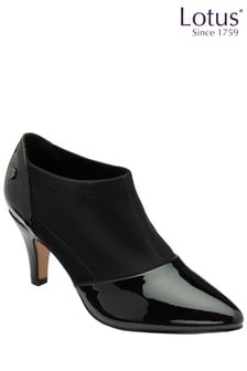 Lotus Black Textile And Patent Shoe Boots (225262) | $94
