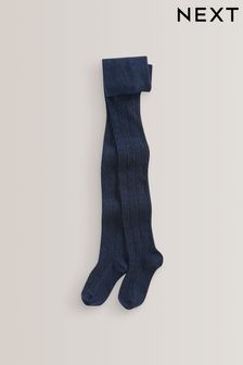 Navy Cotton Rich Cable Tights (225362) | €7 - €8.50