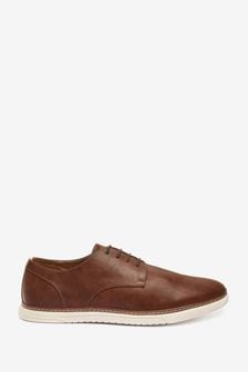 Tan Brown Cupsole Derby Shoes (225768) | ￥5,330
