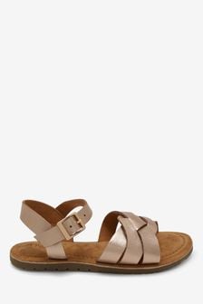 Rose Gold Standard Fit (F) Premium Woven Leather Sandals (225808) | €28 - €35
