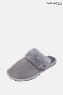 HotSquash Womens Grey Slip-On Slippers