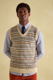 Men's fair isle sleeveless jumper hotsell