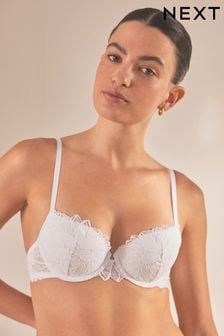 White Pad Balcony Sunflower Lace Bra (226700) | AED72