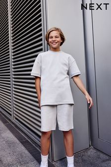 Grey Relax Fit Heavyweight T-Shirt and Shorts Set (3-16yrs) (226749) | €16.50 - €26