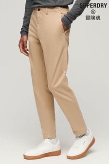 Superdry Brown Slim Officers Chinos Trousers (226983) | SGD 106