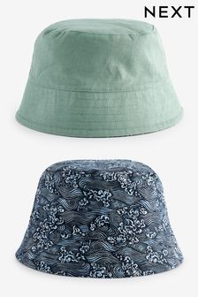 Sage Green/Japanese Koi Fish Print - Reversible Bucket Hat (227091) | kr210