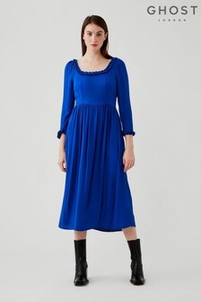 Ghost Blue Brynn Crepe Dress (227286) | €65