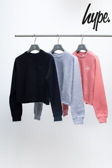 Hype. Black/Grey/Pink Kids Cropped Sweatshirts Three Pack (227649) | €21.50