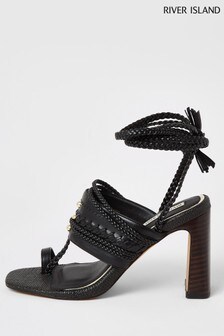 Sandales River Island noires avec entredoigt