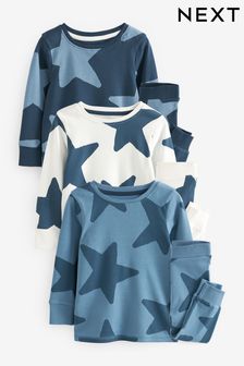 Blau & Marineblau - Snuggle 100% Cotton Pyjamas 3 Pack (9mths-10yrs) (228087) | 36 € - 45 €