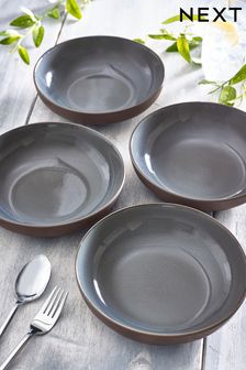 Slate Blue Logan Reactive Glaze Set of 4 Pasta Bowls (228397) | KRW44,800