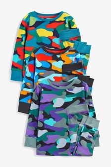 Camouflage gris/vert/violet - Lot de 3 pyjamas confortables (9 mois - 12 ans) (229785) | €35 - €43