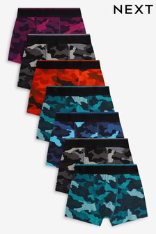  (229948) | €25 - €31 Meerkleurige camouflageprint - Set van 7 boxershorts (2-16 jr)