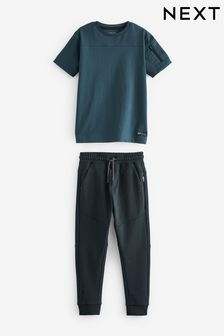 Blue Utility Short Sleeve T-Shirt And Joggers Set (3-16yrs) (230042) | ￥3,300 - ￥4,680