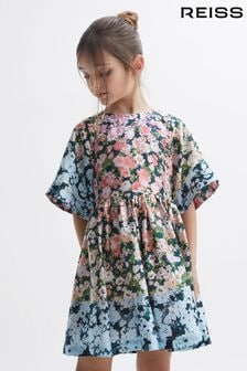 Reiss Multi Marnie Junior Floral Print Bell Sleeve Dress (230166) | OMR49
