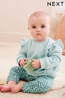 Teal Blue 2 Piece Baby Sweater and Leggings Set (230839) | ₪ 50 - ₪ 58