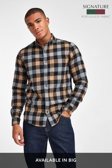Buffalo Check Brushed Flannel Long Sleeve Shirt