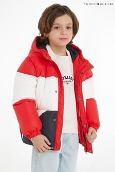 Синяя детская дутая куртка в стиле колор блок Tommy Hilfiger (230957) | €91 - €104