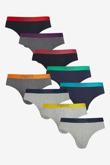 Kolorowe - Osiem majtek typu z kolorową gumką (231163) | 172 zł