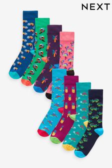 Bright Animals Fun Pattern Socks 8 Pack (231279) | ₪ 76