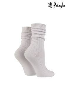 Pringle White Slouch Socks (231325) | $26