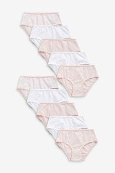 Pink/White Star 10 Pack Briefs (1.5-16yrs) (231462) | AED44 - AED60